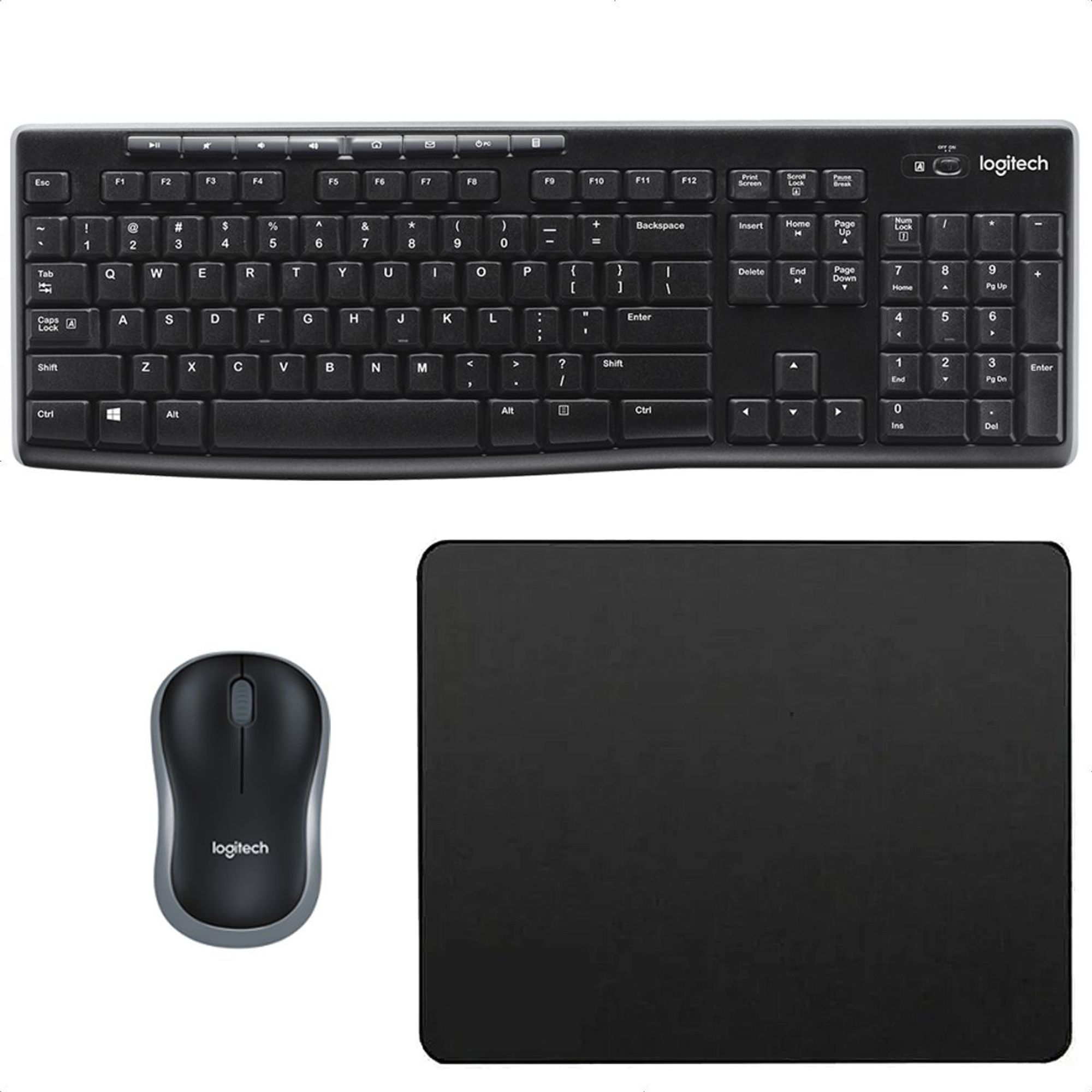 Combo Inalámbrico Logitech Mk270 + Pad Mouse Small 25x21cm