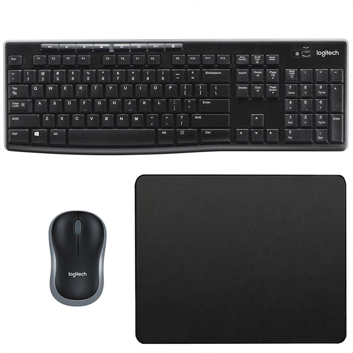 Combo Inalámbrico Logitech Mk270 + Pad Mouse Small 25x21cm