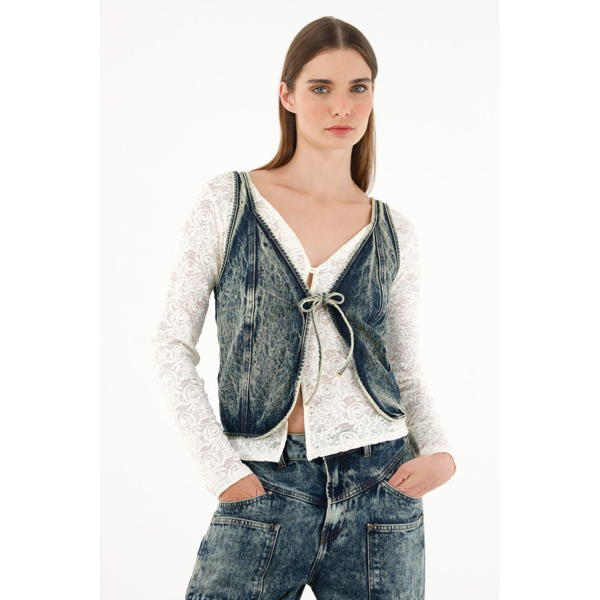Chaleco en denim para mujer