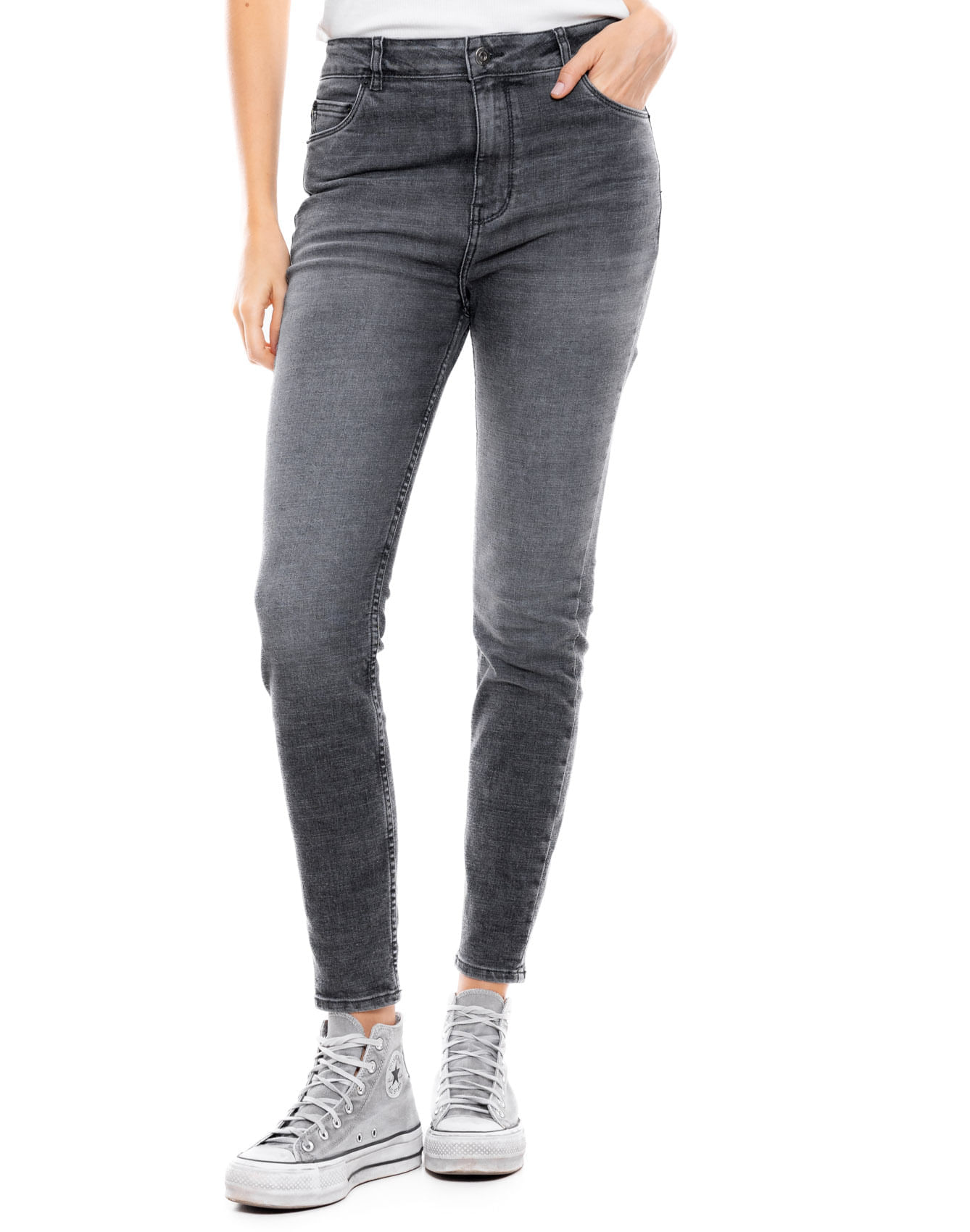 Black Denim High Waist Skinny Fit Jeans