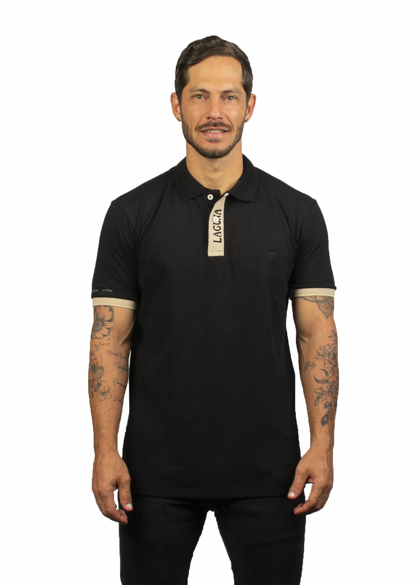 Camiseta tipo polo para hombre laguna blue