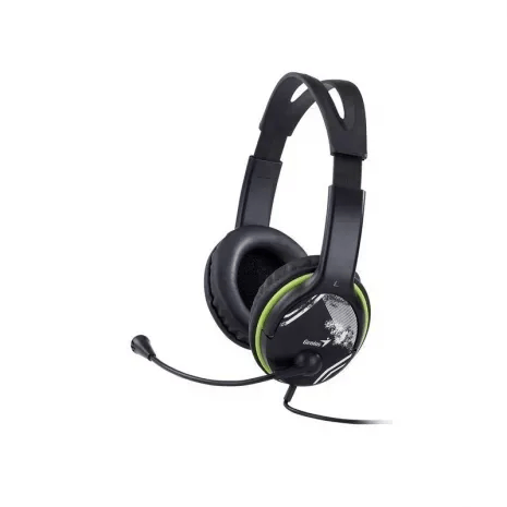Audifono Diadema Genius Hs 400a 2 Plug 3.5mm Verde Negro