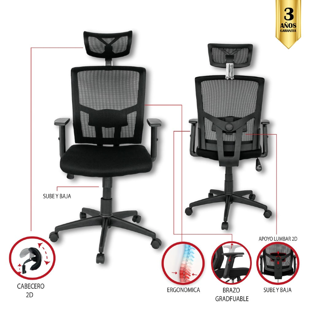 Silla De Oficina Palmira Presidente Plus