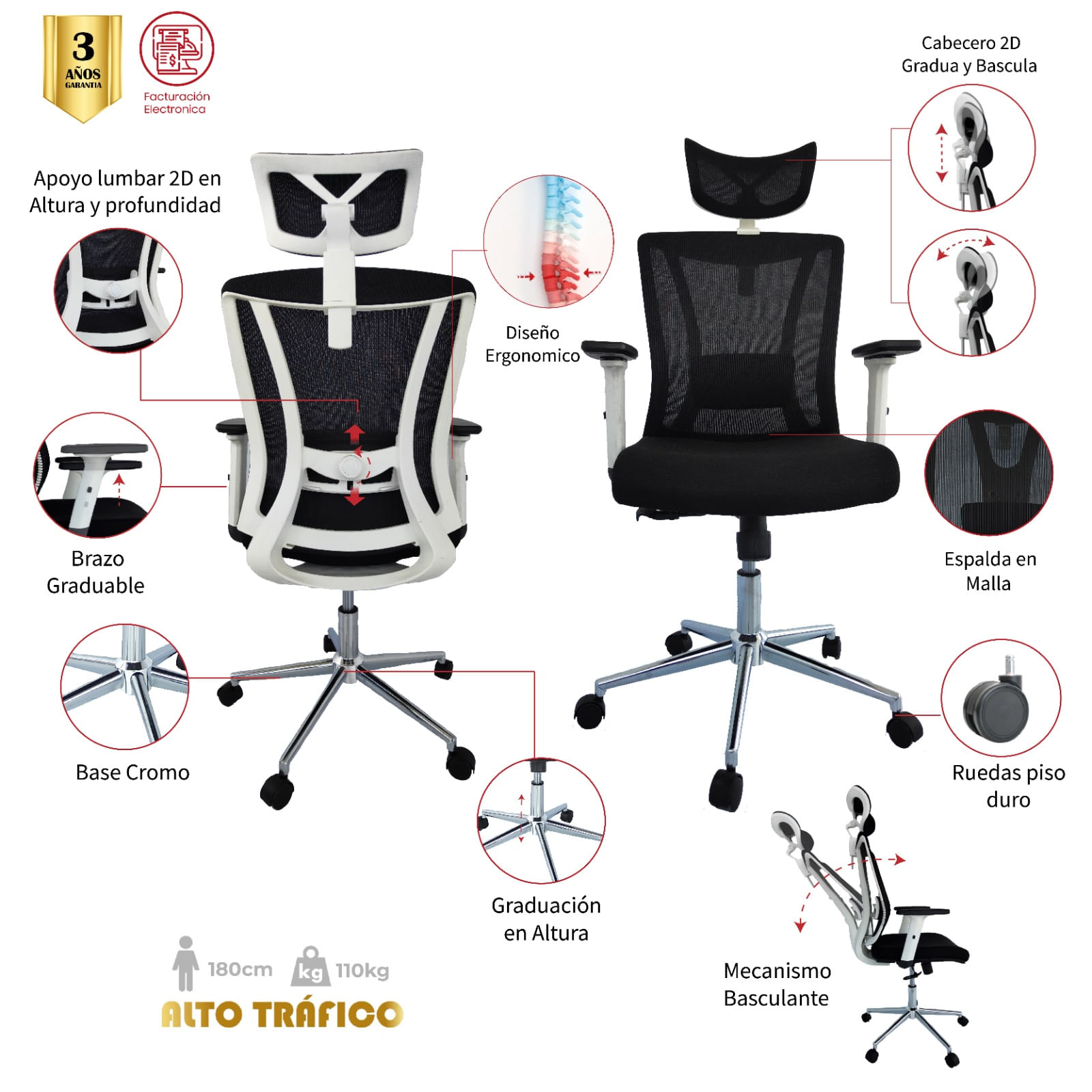 Silla De Oficina Genova Presidente Marco Blanco