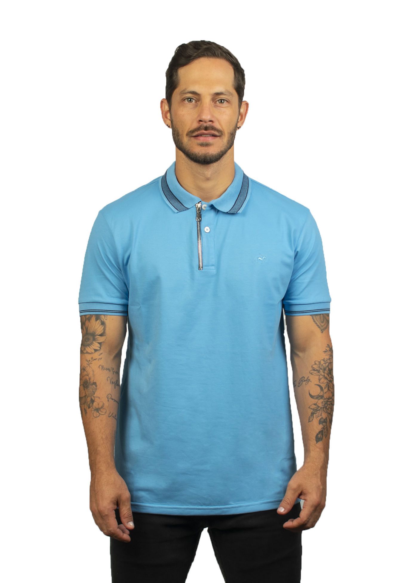Camiseta tipo polo para hombre laguna blue