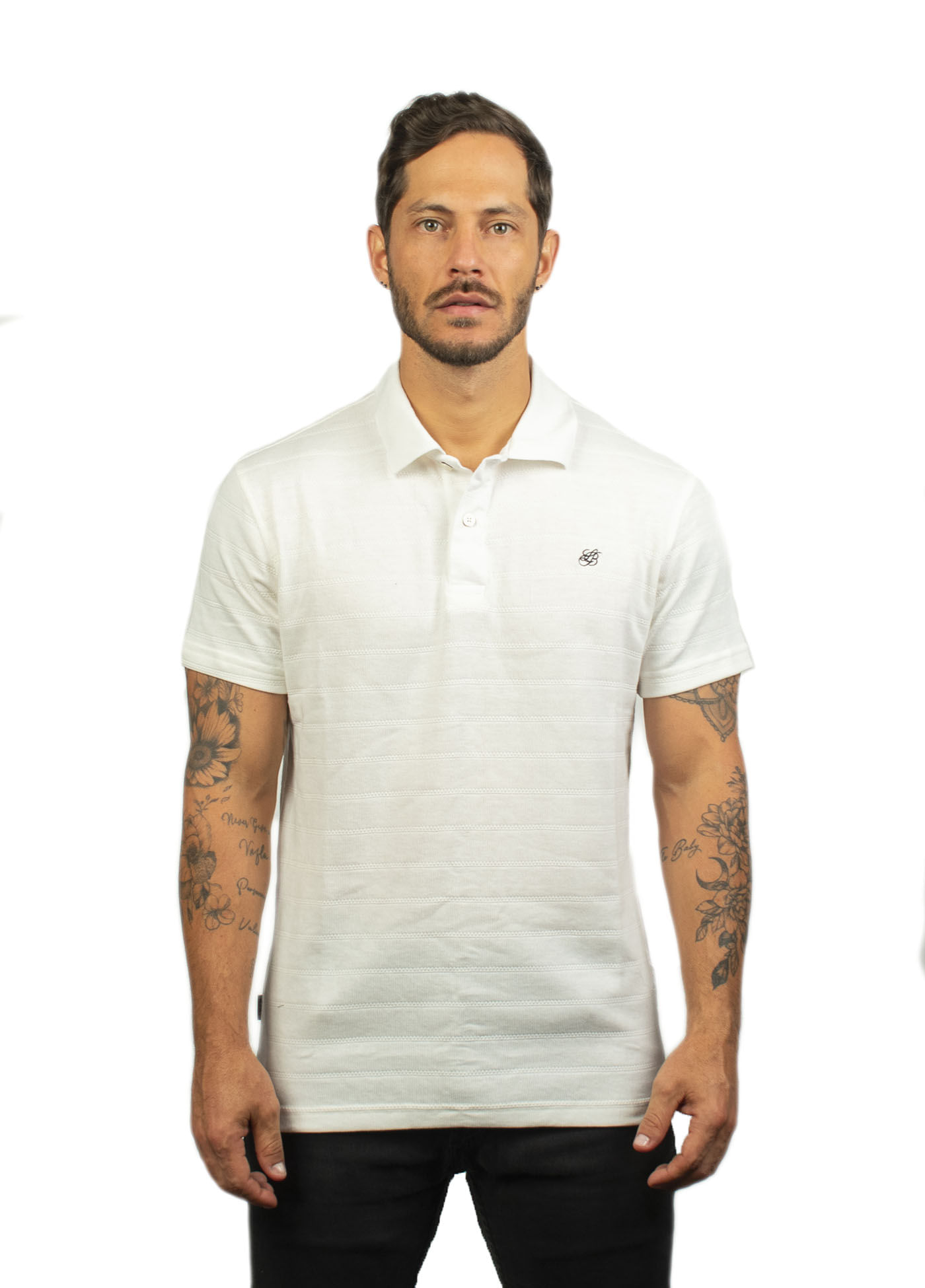Camiseta tipo polo para hombre texturizada laguna blue