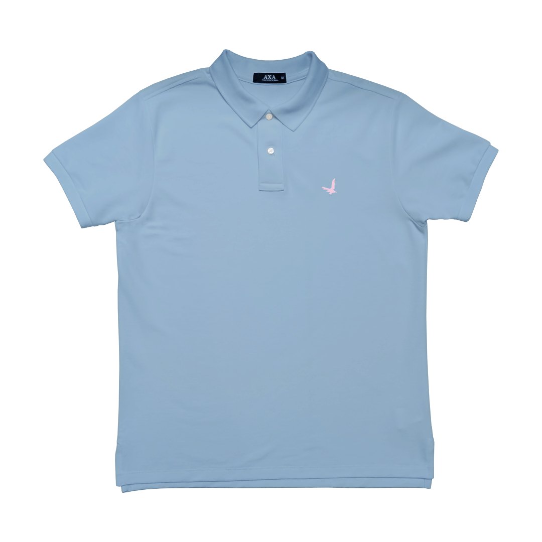 Camiseta Polo Algodón Azul Claro