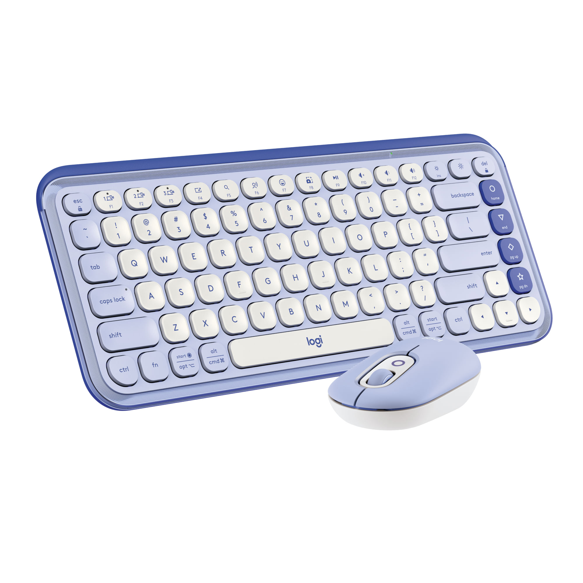 Combo Teclado Y Mouse Bluetooth Logitech Pop Icon Lila
