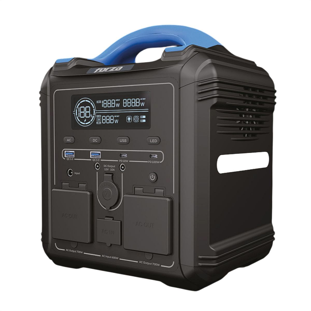Planta Eléctrica Portátil Forza FPP-T700, Baterías LMFP 700W
