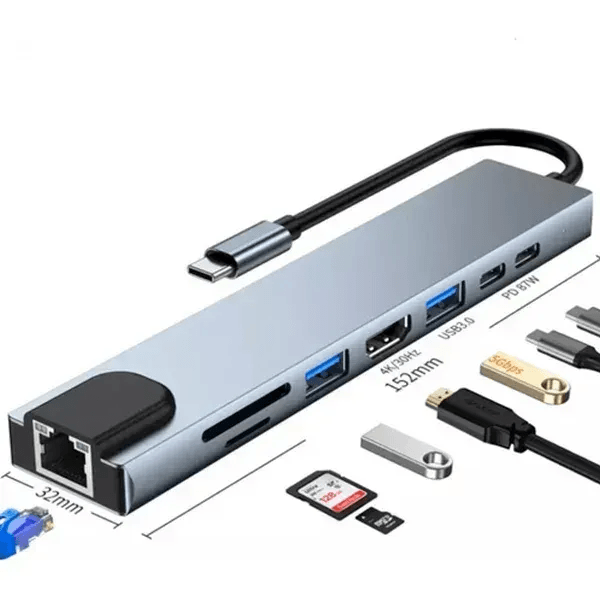 Hub Usb Tipo C 8 En 1 Hdtv