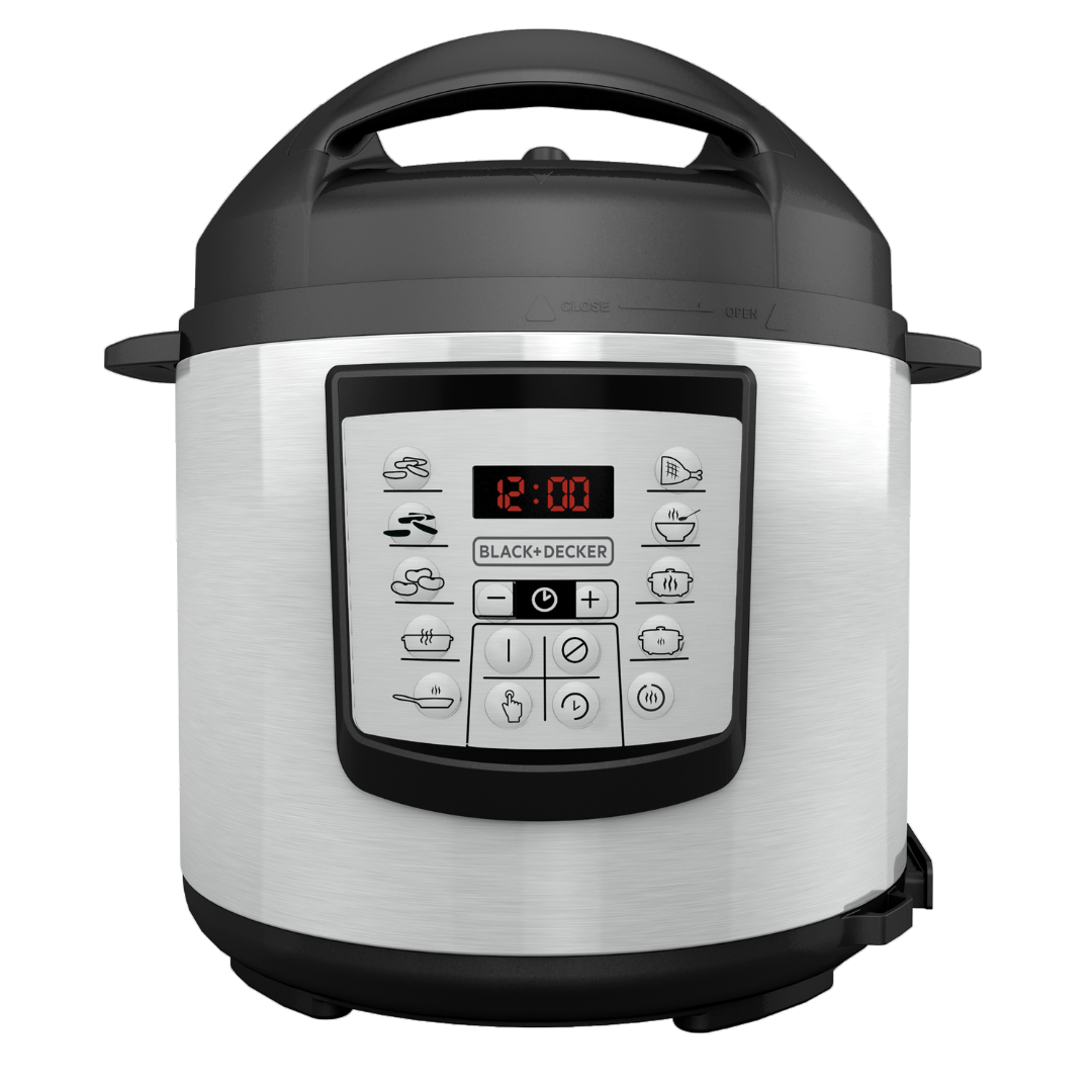 Olla De Presion Electrica De 5.7 Litros Black+Decker PR100SD Con Controles Digitales Y Revestimiento Antiadherente Duradero
