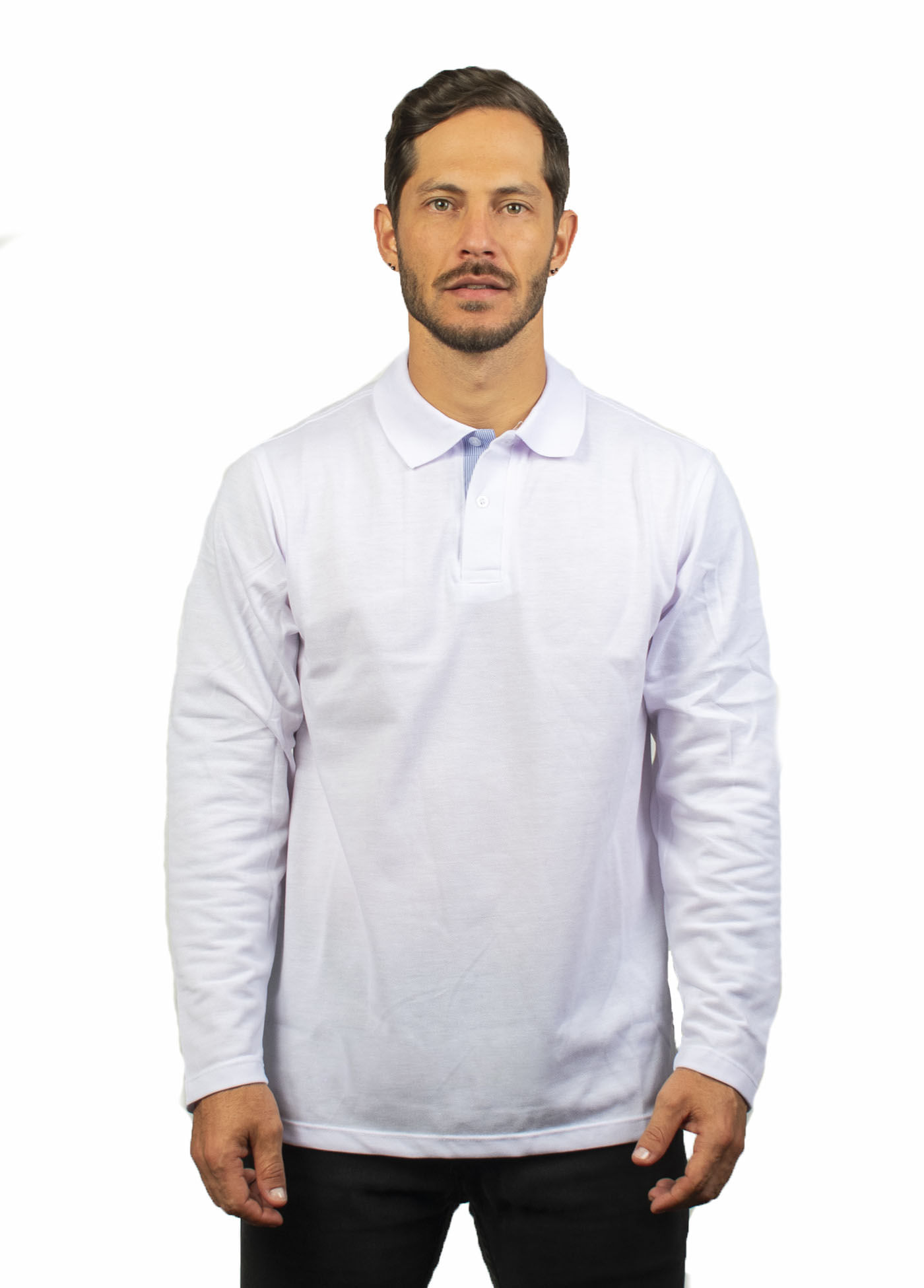 Camibuso tipo polo para hombre blanco kapo