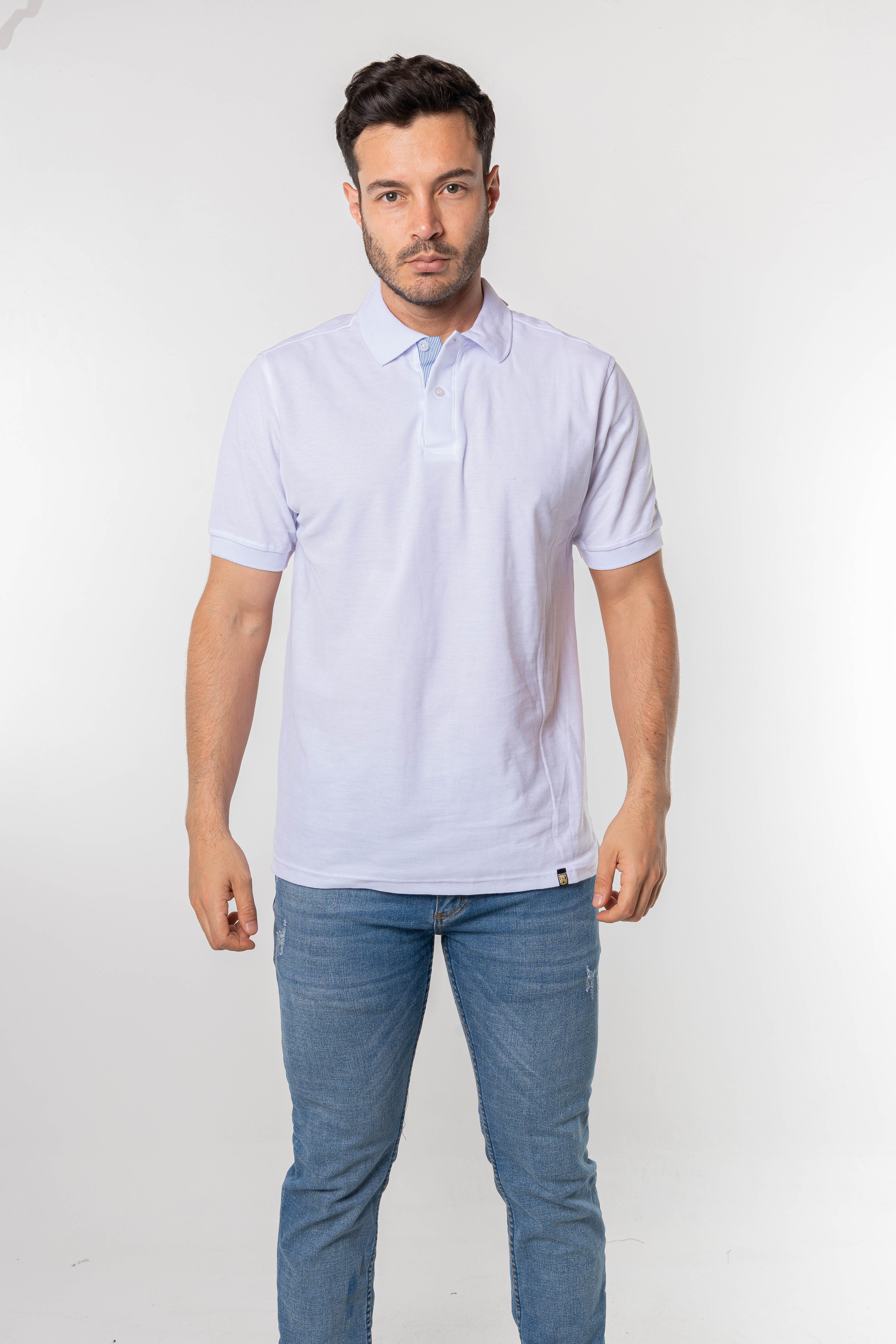 Camiseta tipo polo para hombre blanca kapo