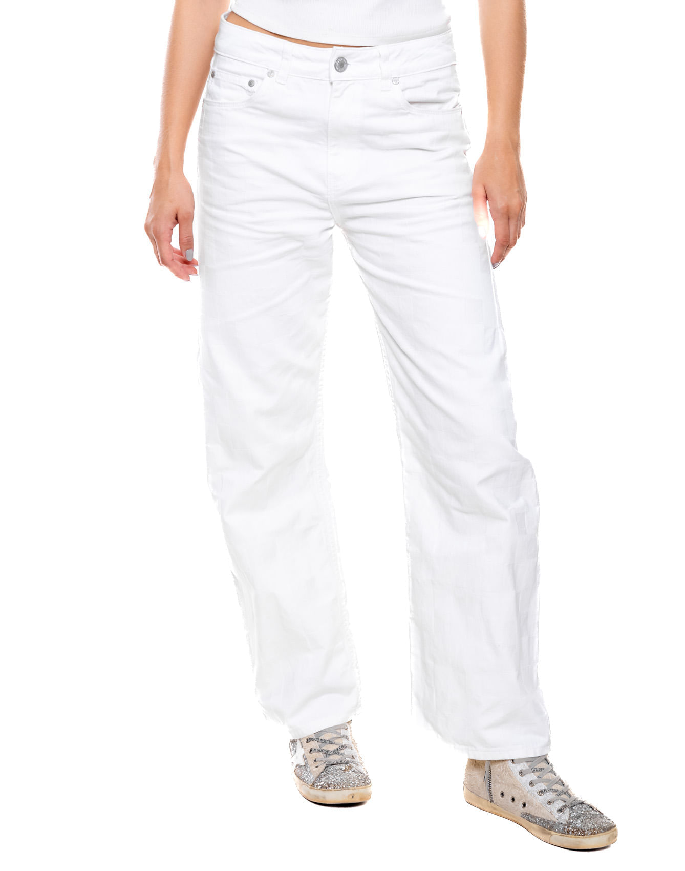 Pantalón Wide Leg Textura Cuadros