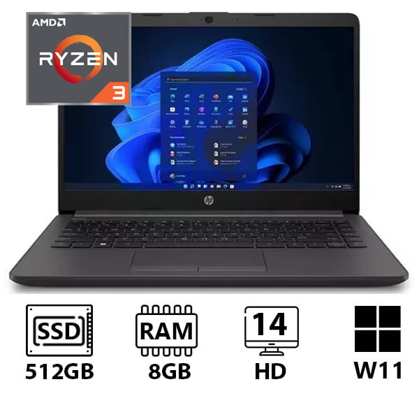Portatil Hp 240 Ryzen 3 3250U Ssd 512Gb Ram 8Gb 14" HD