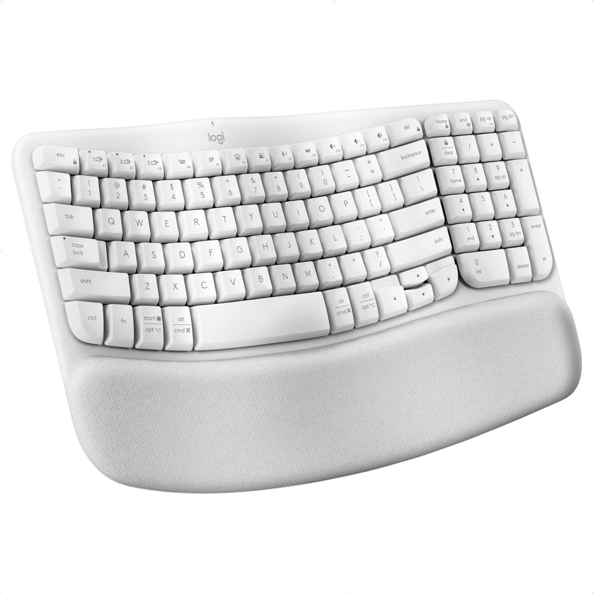 Teclado Ergonómico Inalámbrico Logitech Wave Keys Blanco