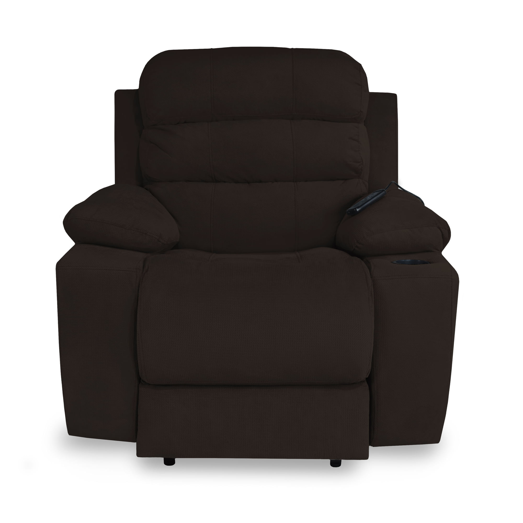 Reclinable Masaje Elite Living 100x95x90 Houston Tela Chocolate