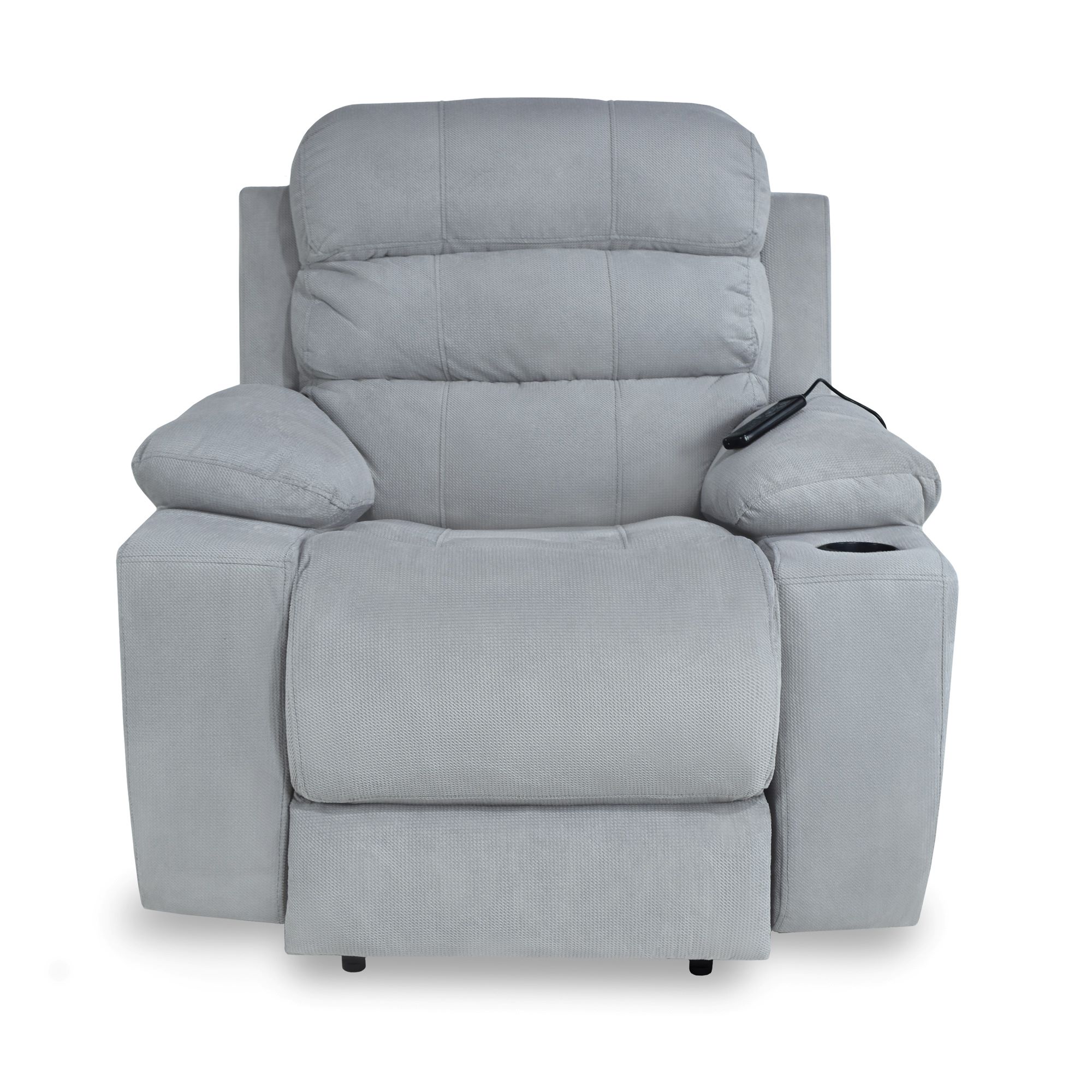 Reclinable Masaje Elite Living 100x95x90 Houston Tela Plata
