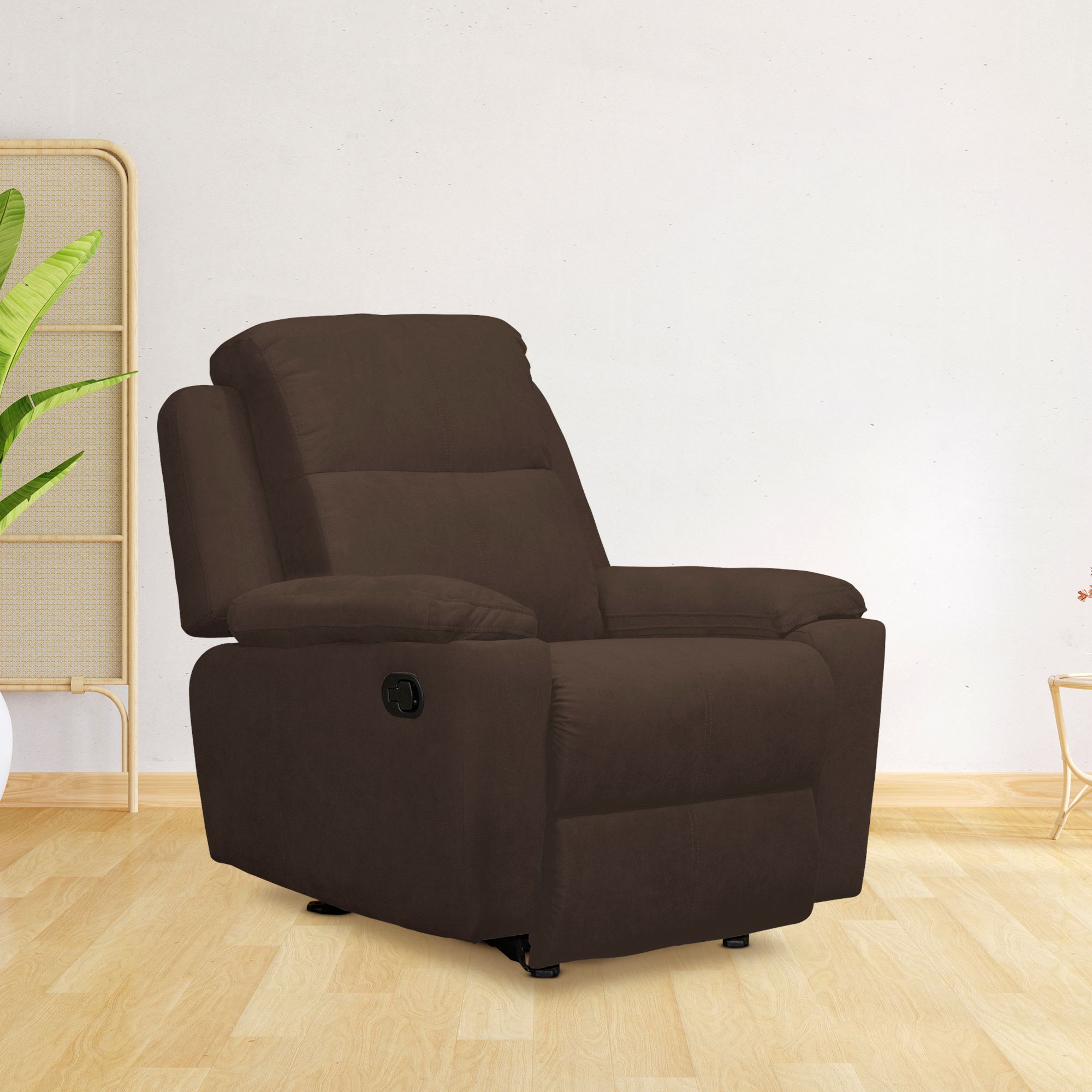 Reclinable Mecedora Elite Living Marsella100x90x80 Tela Chocolate
