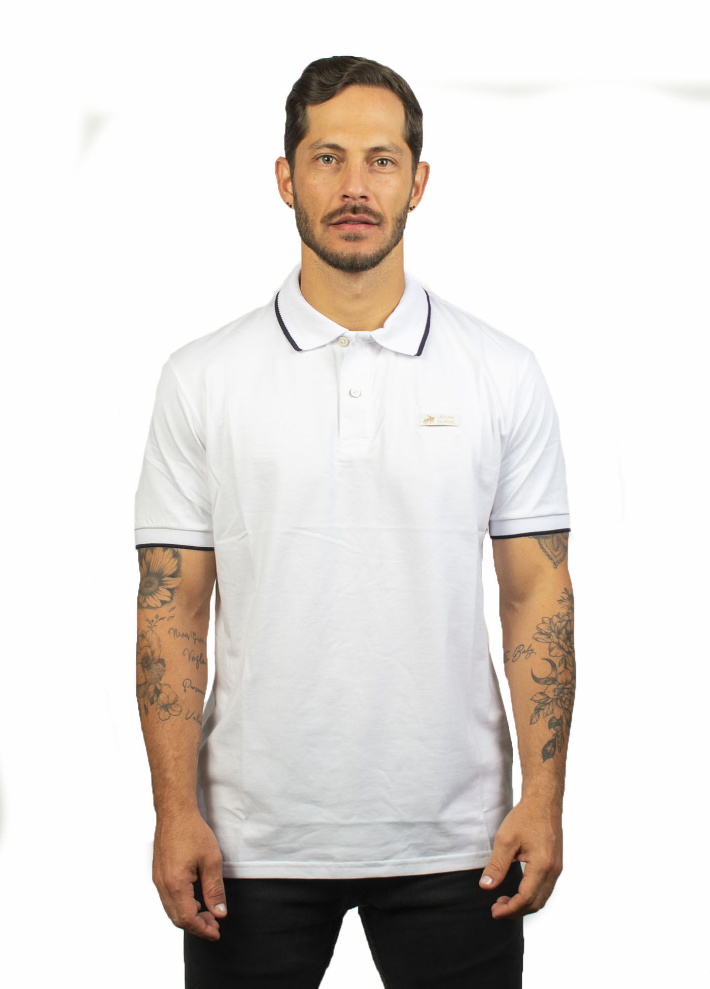 Camiseta tipo polo para hombre laguna blue