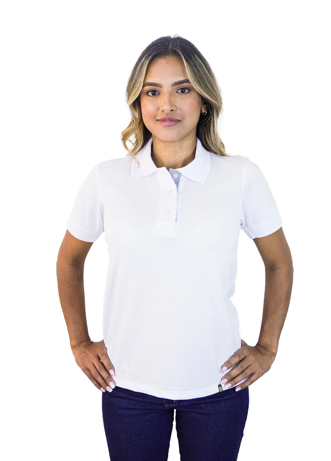 Camiseta tipo polo para mujer blanca