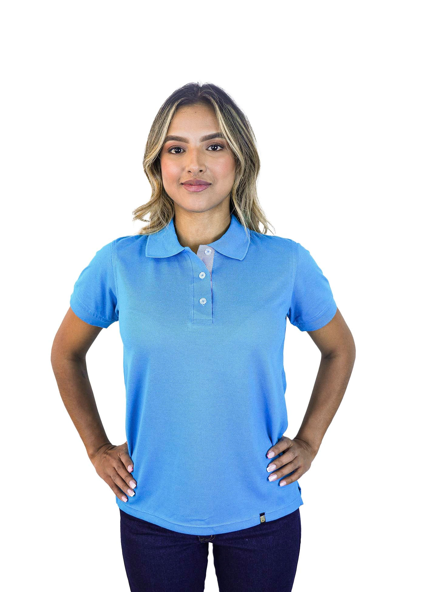 Camiseta tipo polo para mujer turquesa