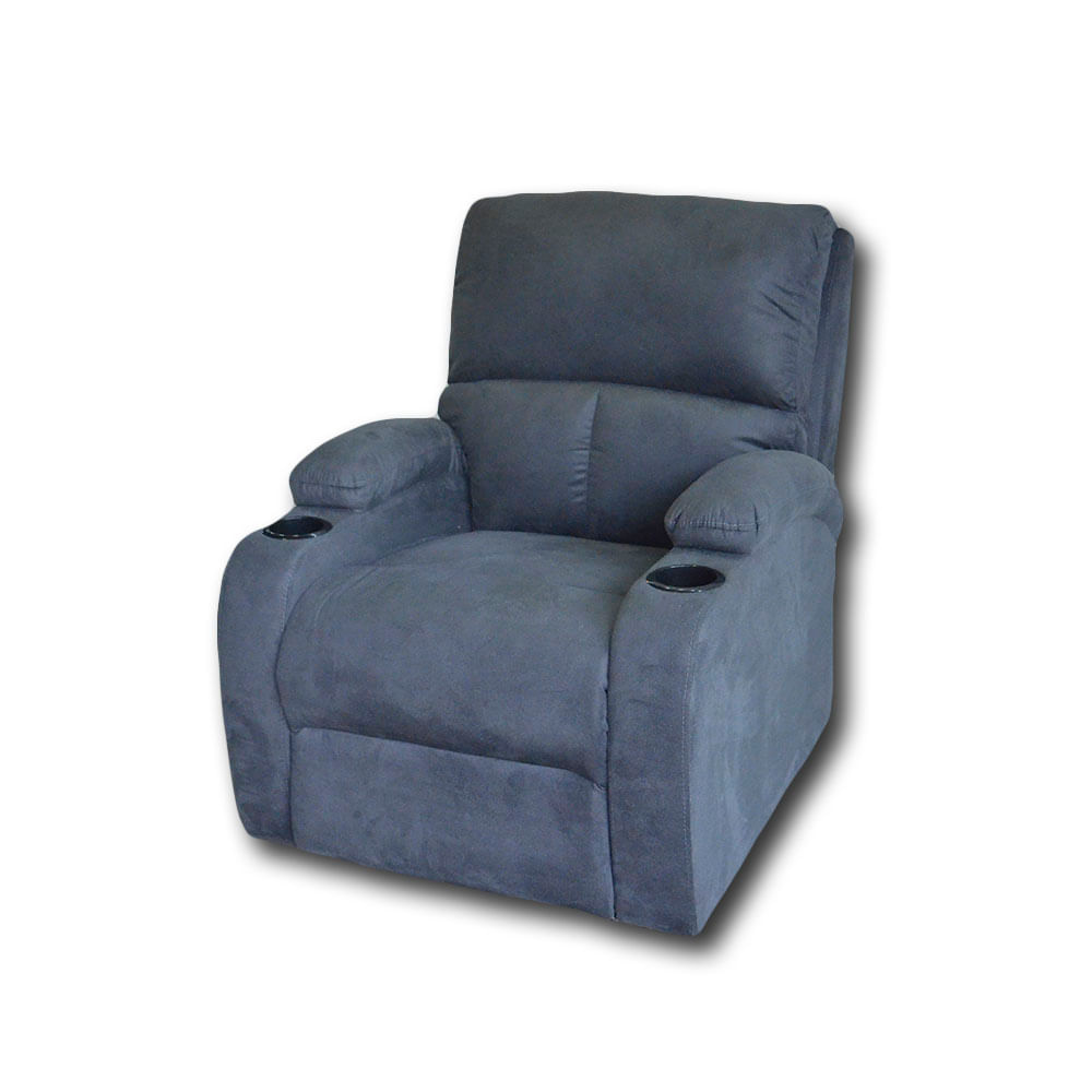 SILLA RECLINABLE MANUAL CON PORTAVASOS LINO GRIS ECO