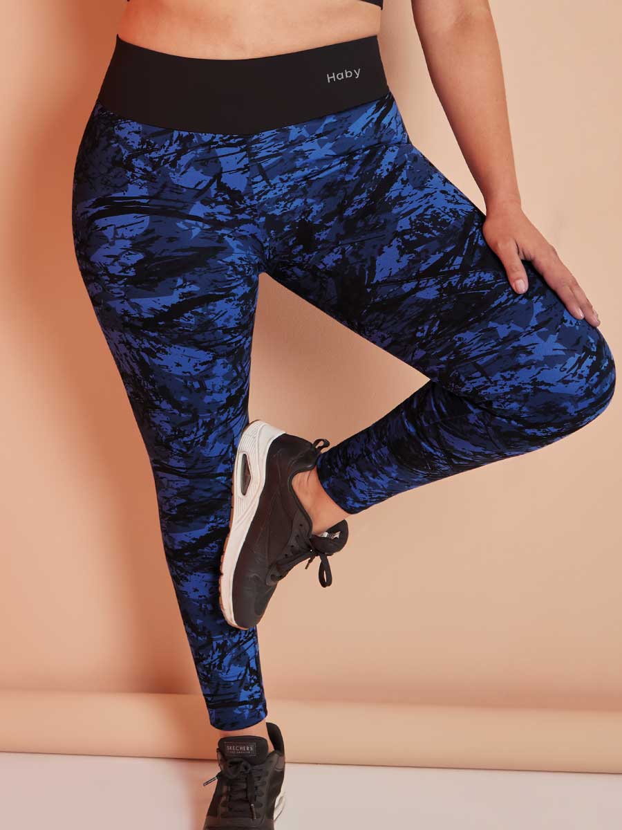 Leggins Deportivo Estampado Azul