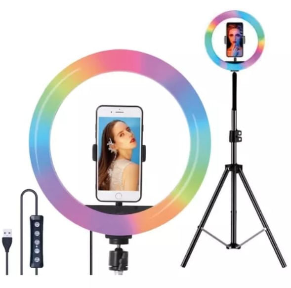 Aro de Luz Multicolor 33 cm RGB + Trípode