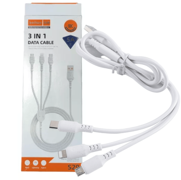 Cable 3 En 1, Compatible Con V8, TC Y IPhone