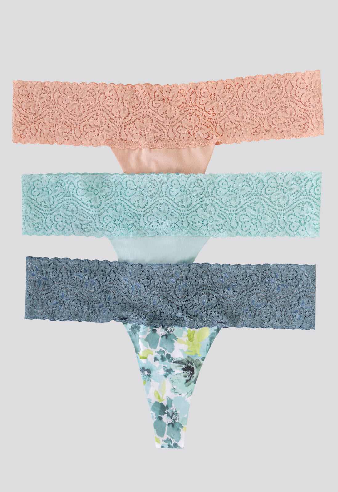 Brasilera Paq X3 Mujer Cristal/Rosa/Estampado FI 96215