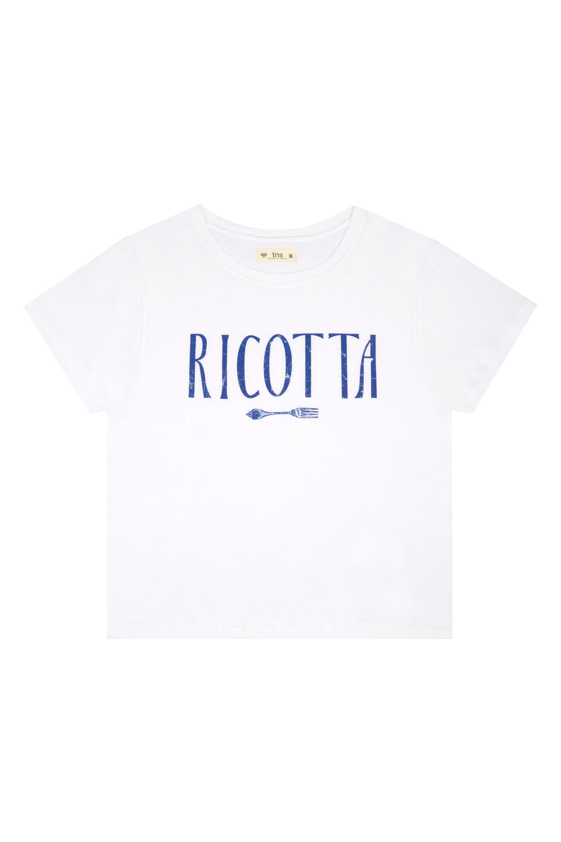 Camiseta blanca manga corta con estampado para mujer