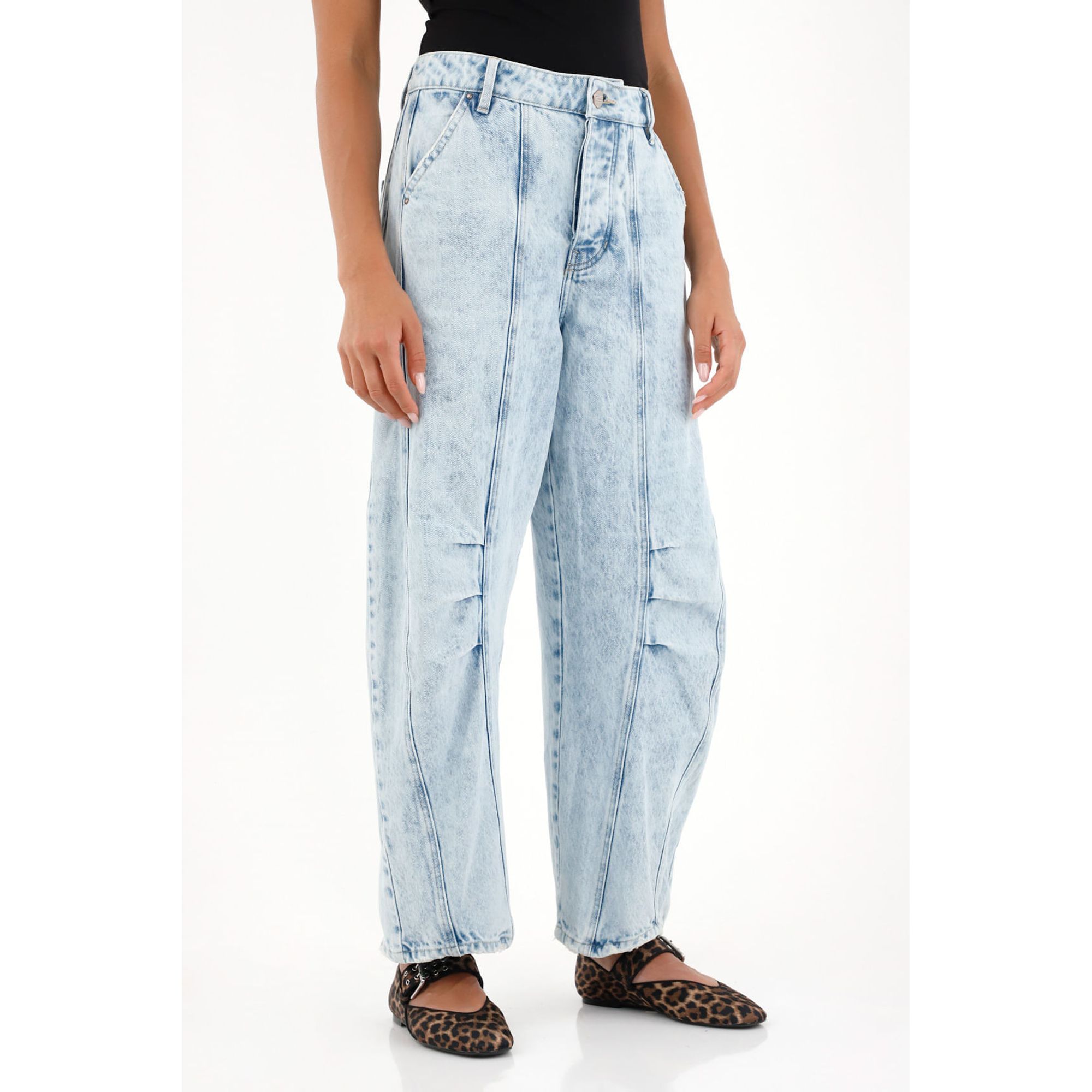 Jean Horseshoe tiro bajo para mujer
