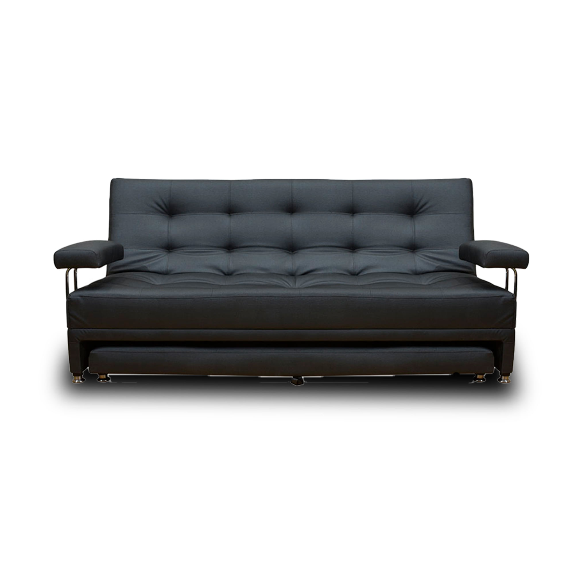 SOFA CAMA FERREIRA CON BRAZOS LINO NEGRO