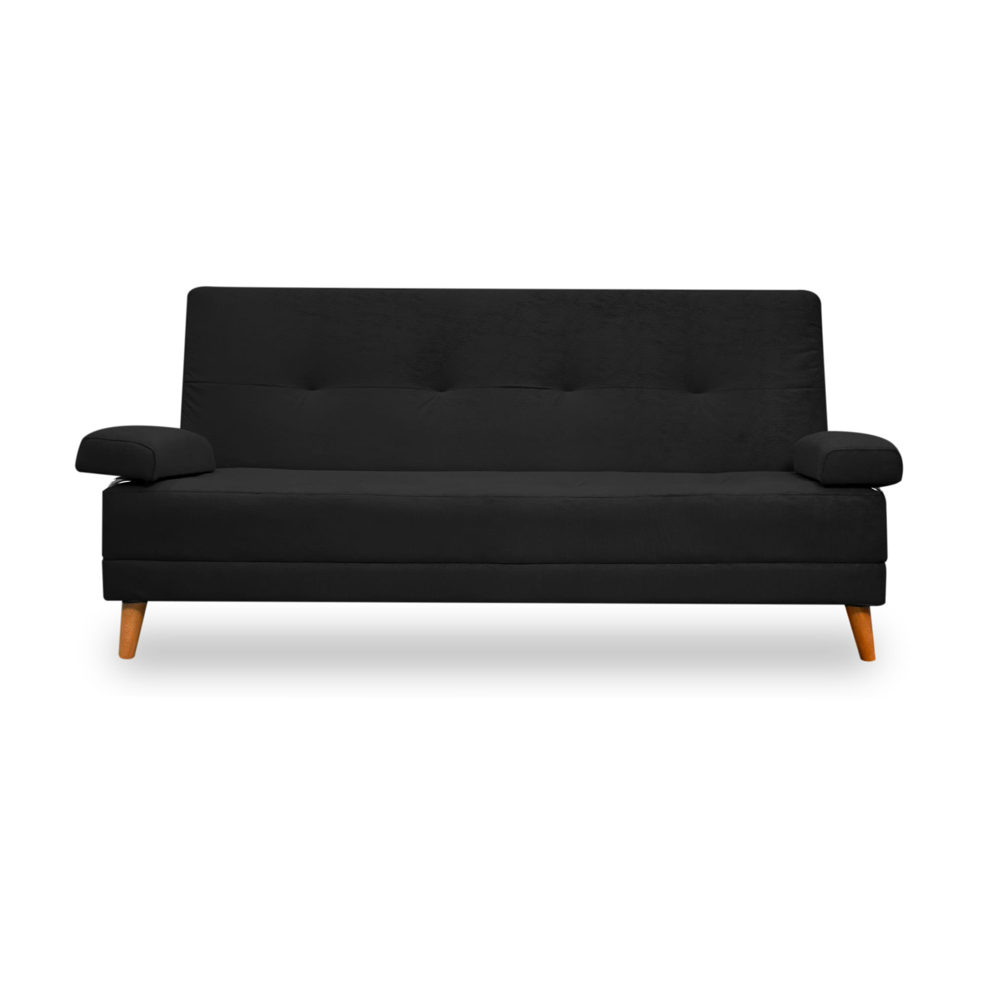 SOFA CAMA FERRATI CON BRAZOS LINO NEGRO