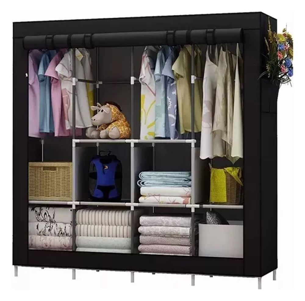 Closet Armario Extra Doble Desarmable Con Forro 4 Espacios