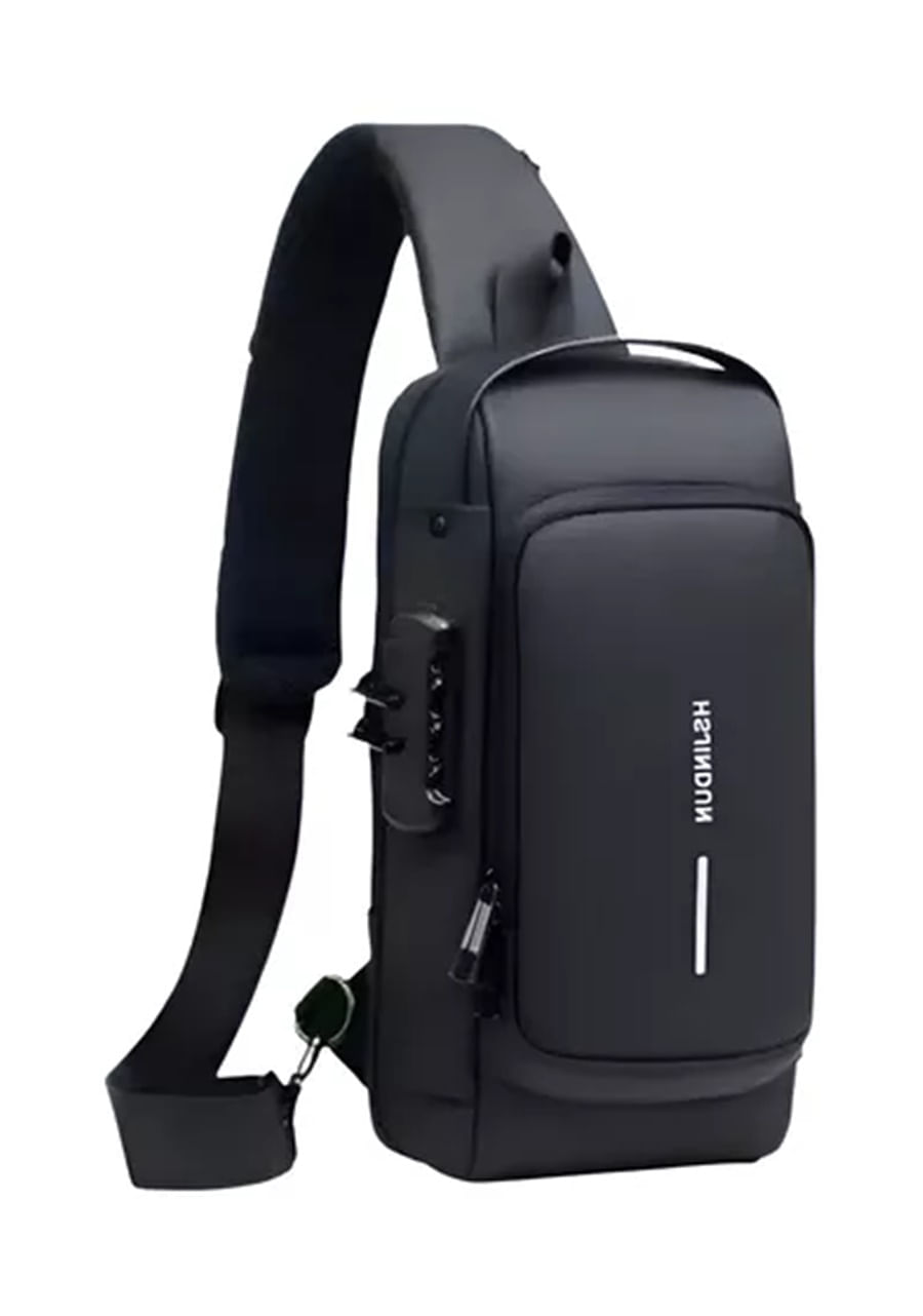 Bolso Antirobo Manos Libres Mini Morral Unisex Tipo Pechera Negro