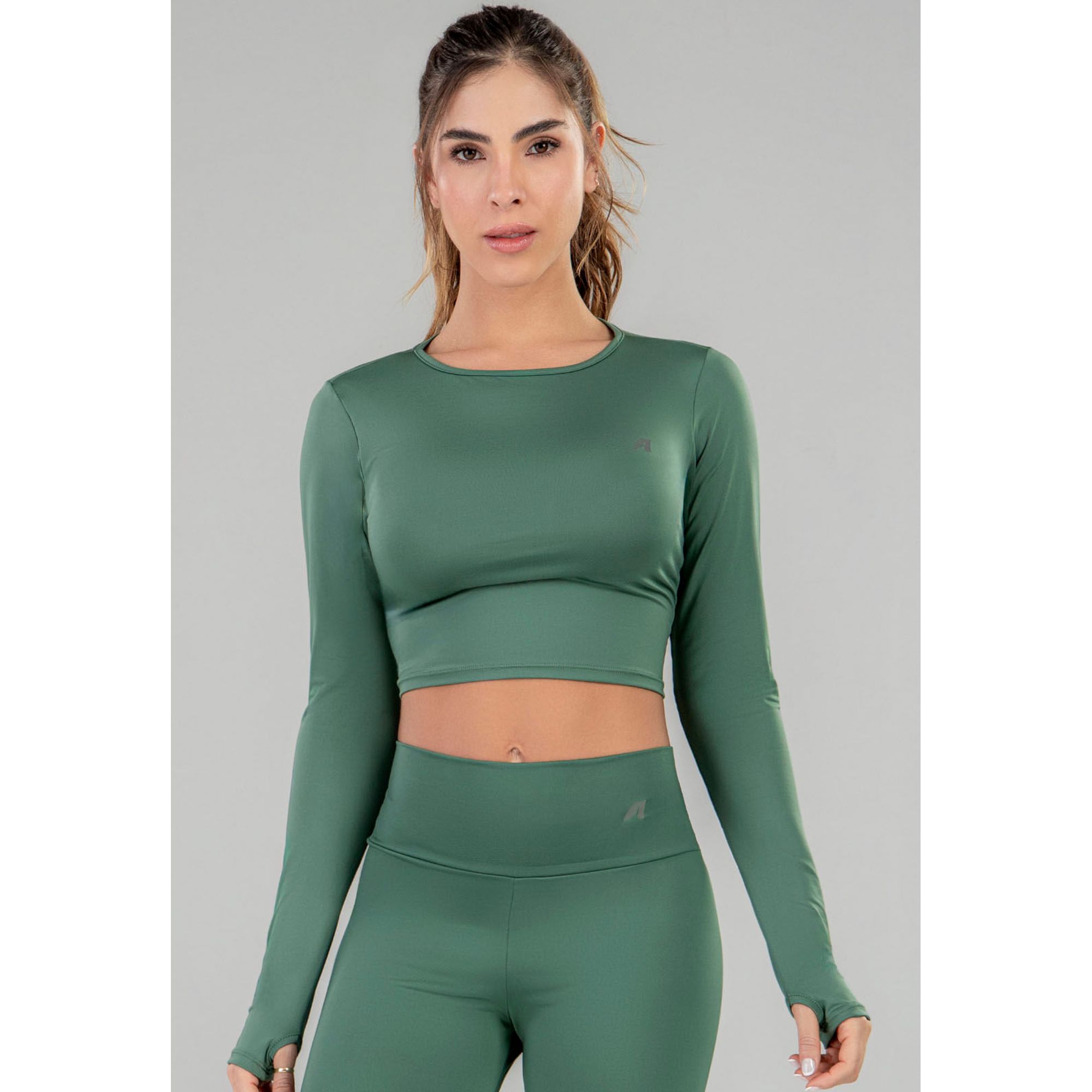 Crop Top Mujer Verde Musgo FI 7762