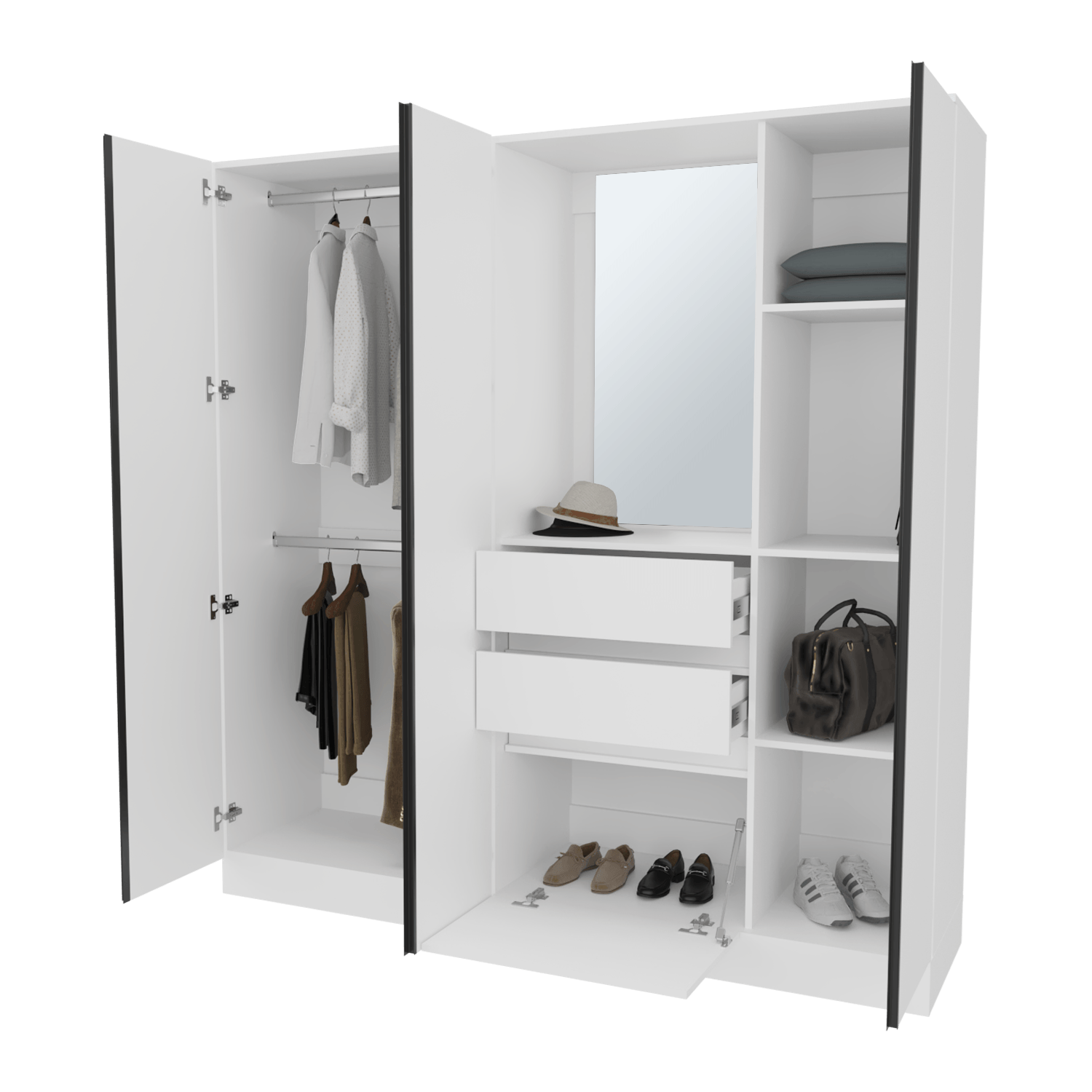 Closet  Kamelot 180 186X177X48,3 RTA Blanco ZF