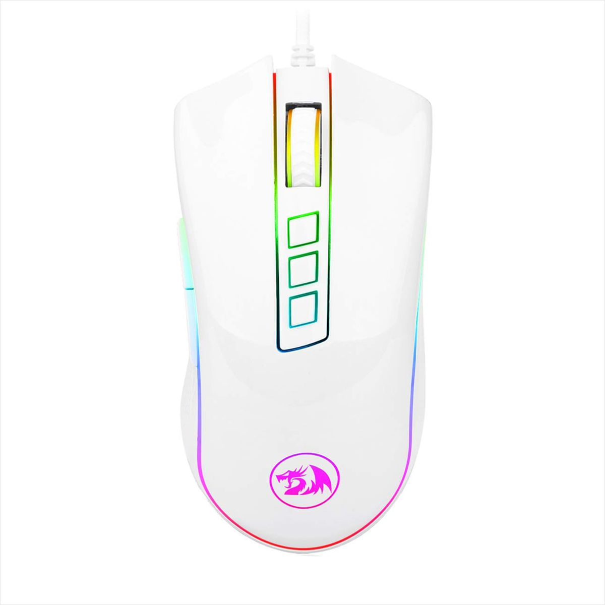 Mouse Gamer Redragon M711 Cobra Chroma, 10000dpi / 9 Botones Blanco