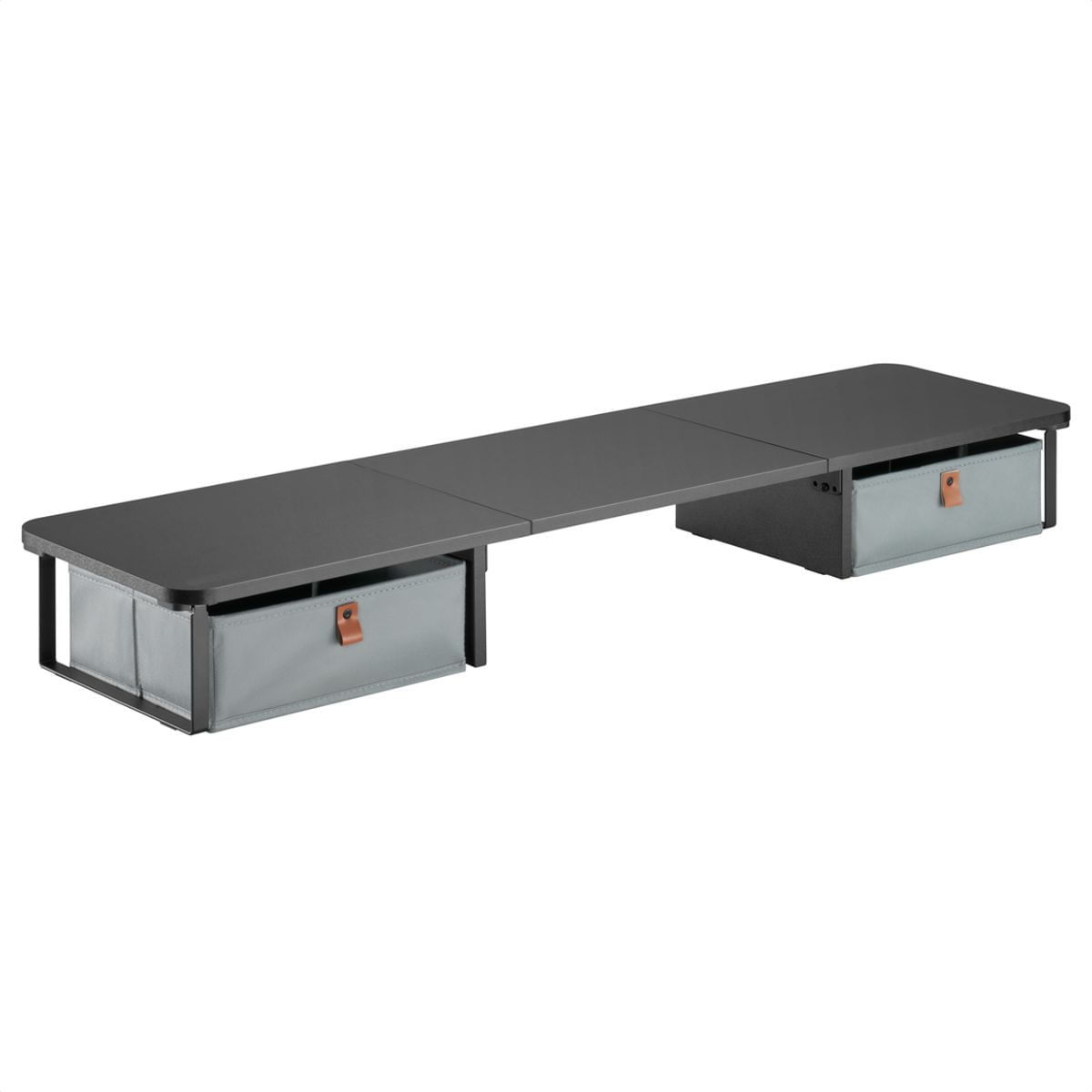 Base Eleva-monitor Madera Con 2 Cajones Techgo TDB-1 Negro