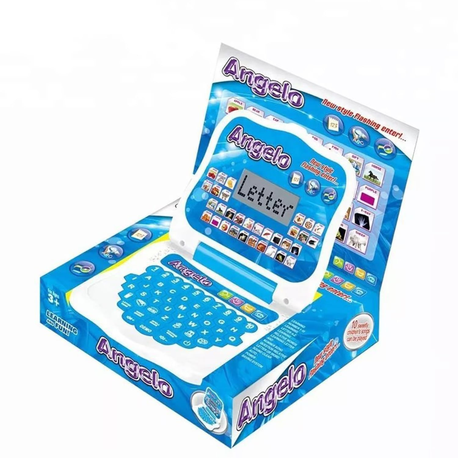 Laptop Didáctica Computadora Juguete Para Niños 8002 Color Azul