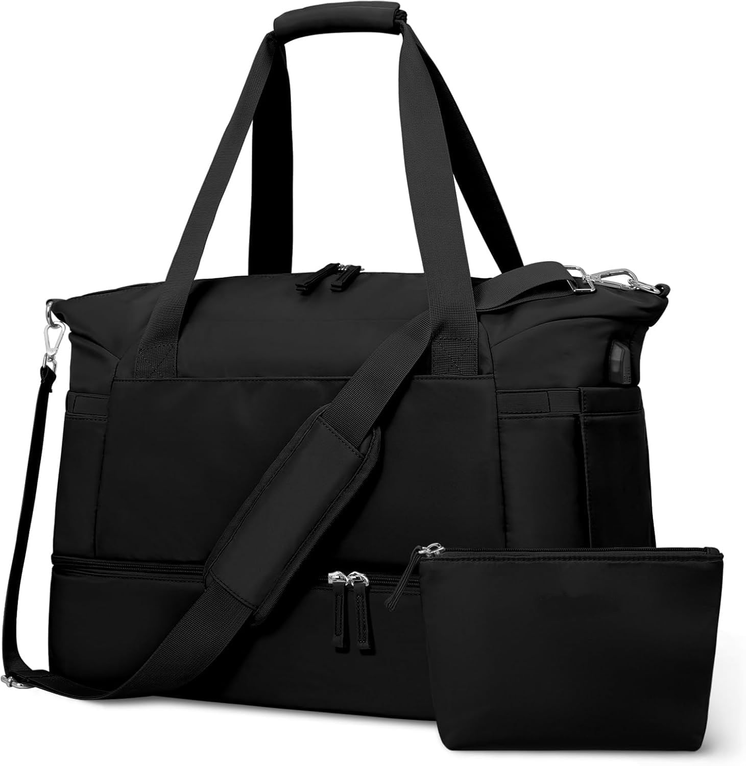 Bolso Maleta Mulifuncion Gym Viajes Para Dama 2 Piezas Negro