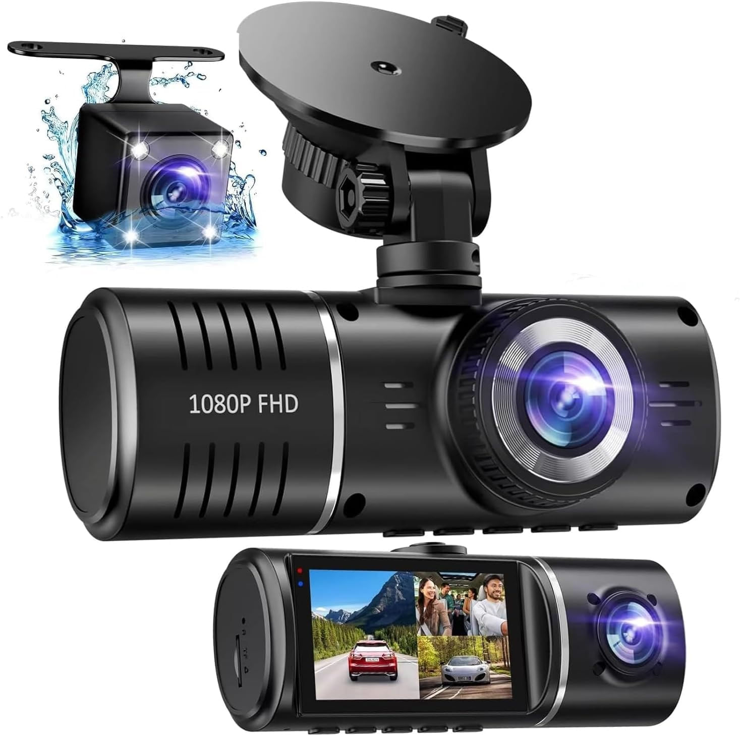 Camara Dvr Para Carro 3 en 1 Full Hd Con Sensor