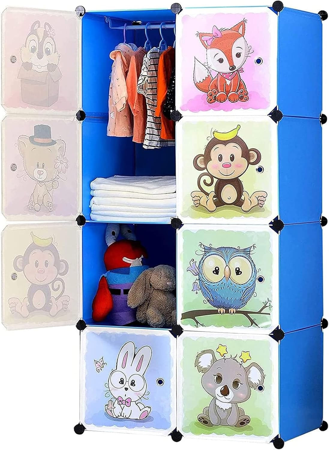 Armario Organizador de Ropa y Juguetes Por Modulos para Niños Azul