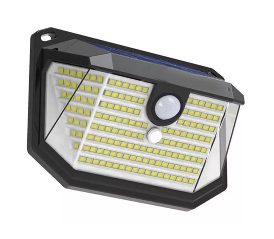 Foco Solar 178 Led Exterior Pared Unitario Con Sensor