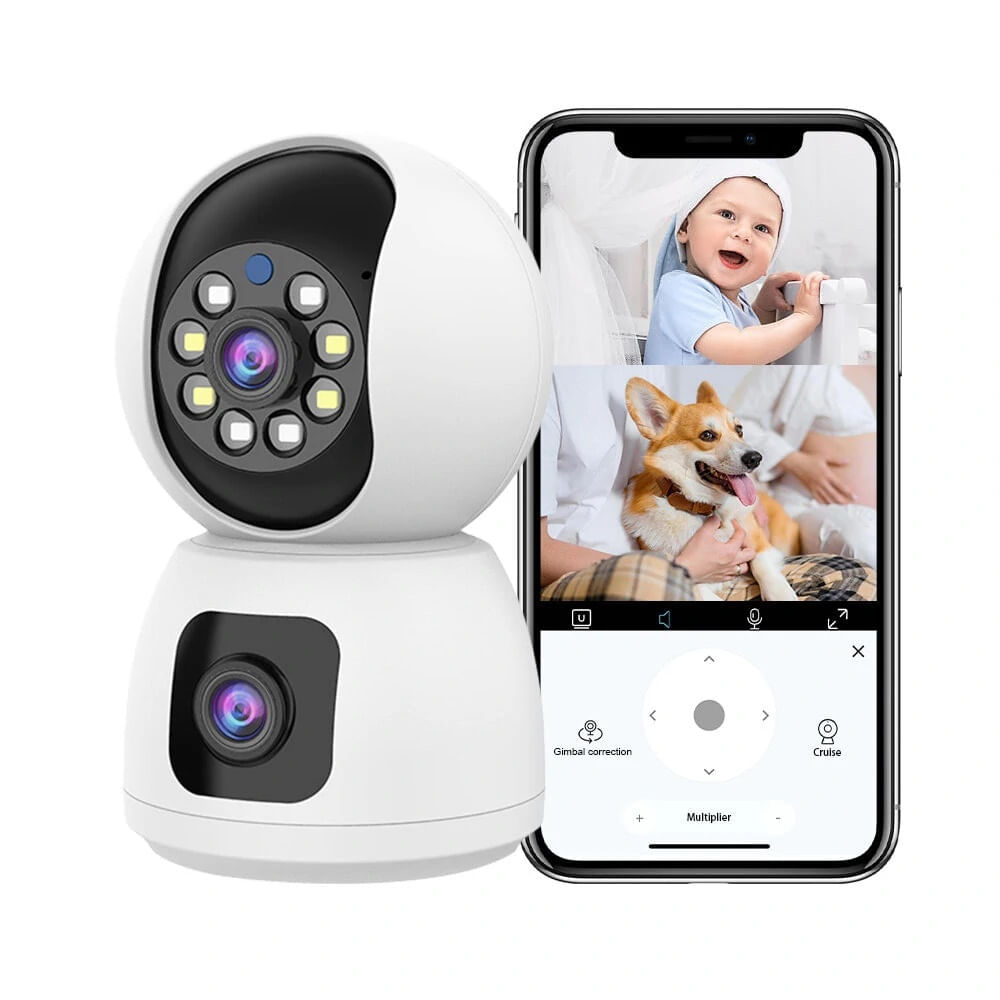 Camara De Seguridad Wifi Ptz Para Interior Doble Lente