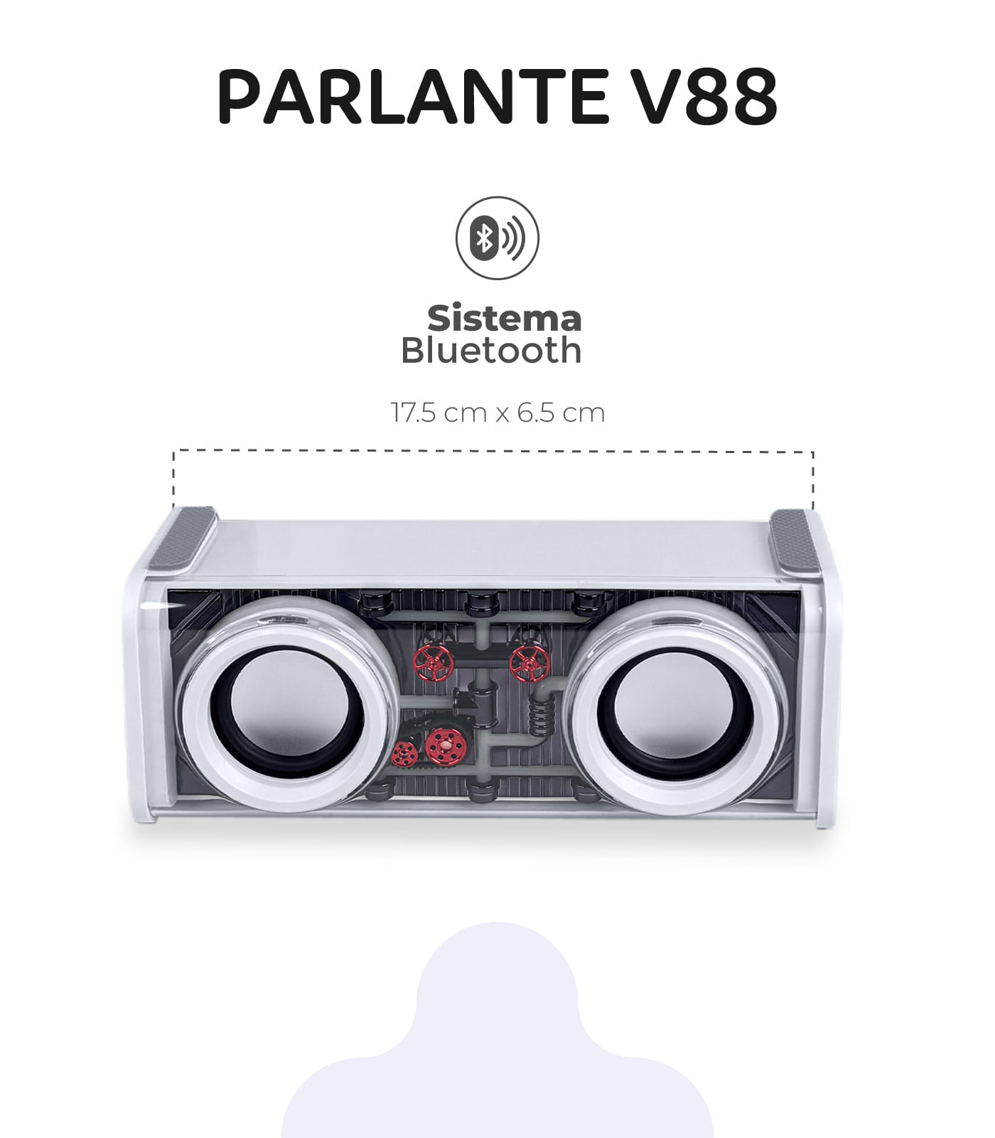 Parlante Inalambrico Bluetooth V8 Blanco