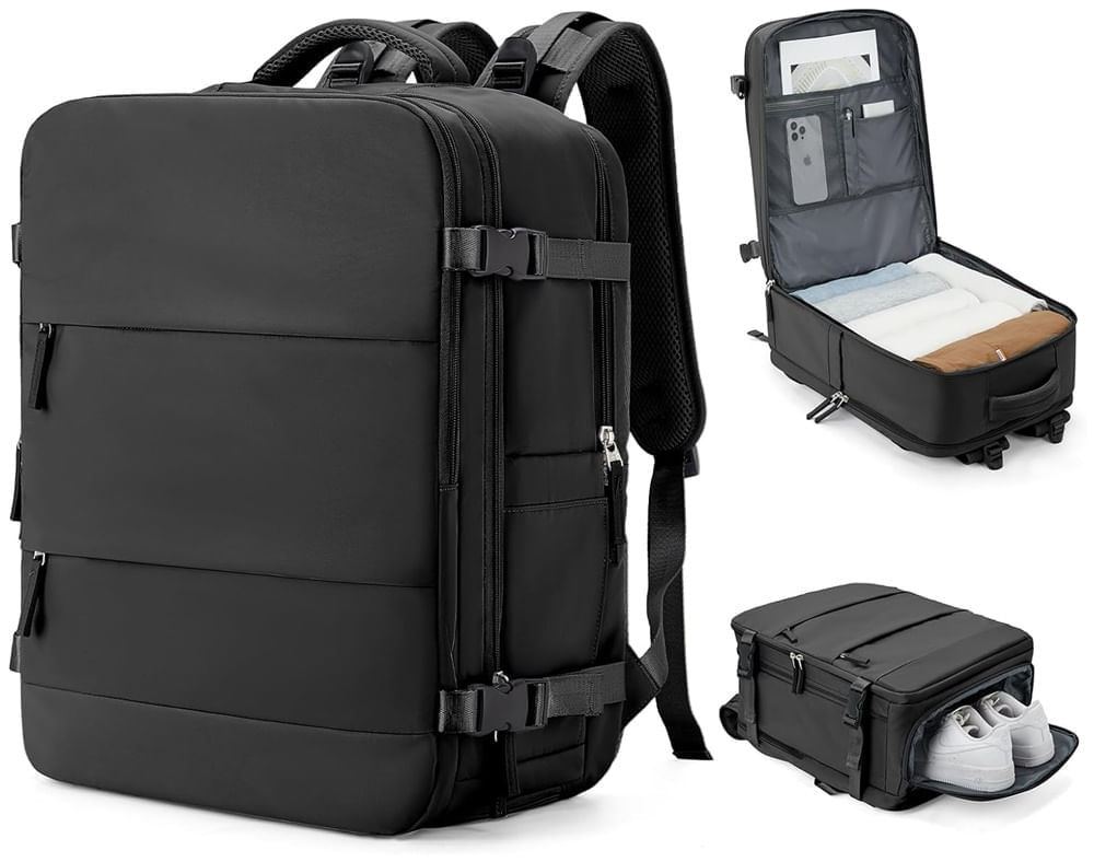 Maleta Equipaje Mano Para Viaje Multifuncional Grande Negra