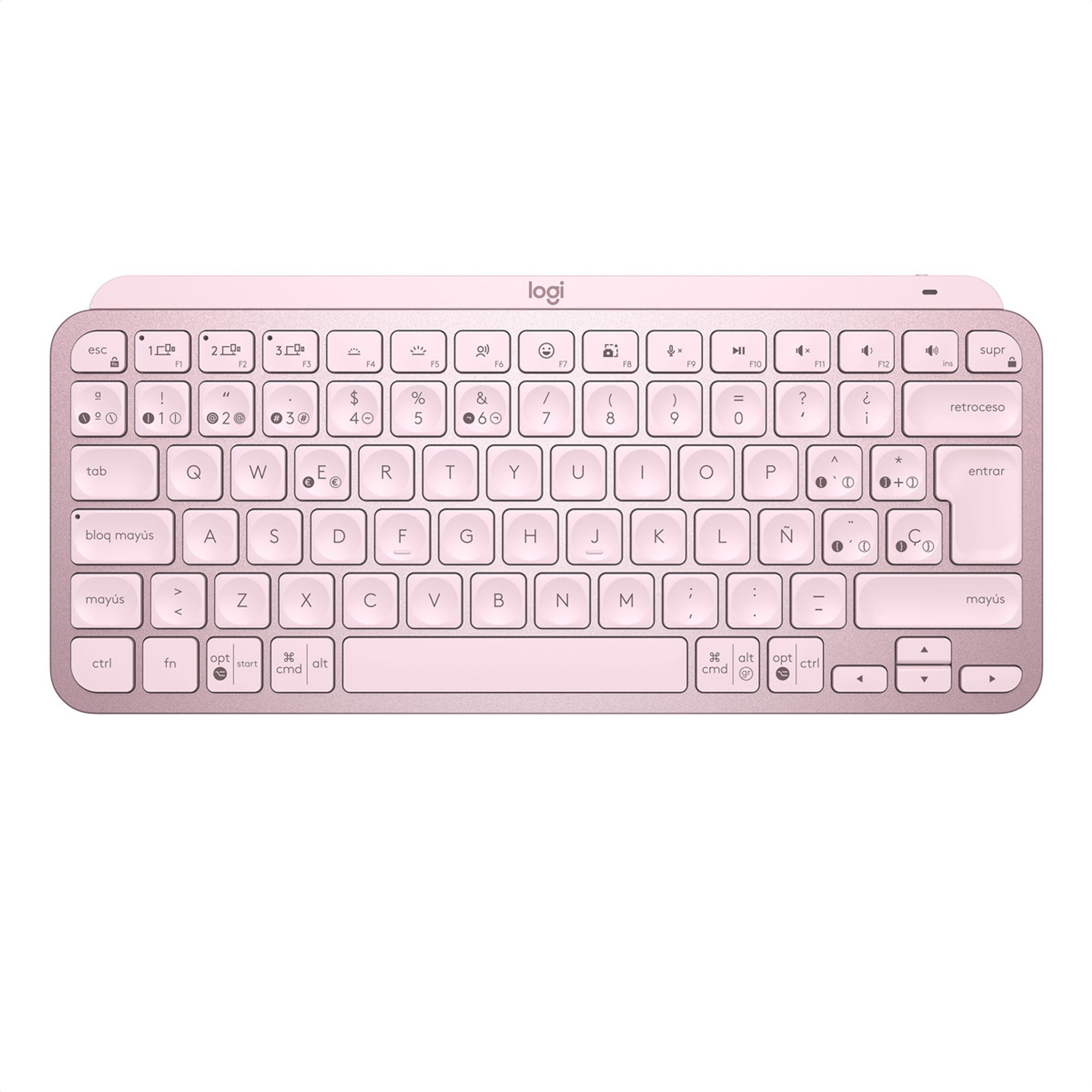 Teclado Avanzado Logitech Mx Keys Mini Iluminado Recargable Rosado